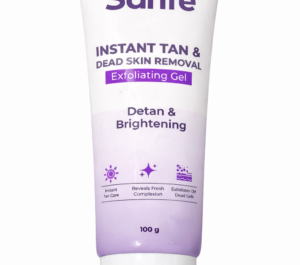 instant tan & dead skin removal exfoliating gel | de tan & skin brightening gel | face & body exfoliator | 100g